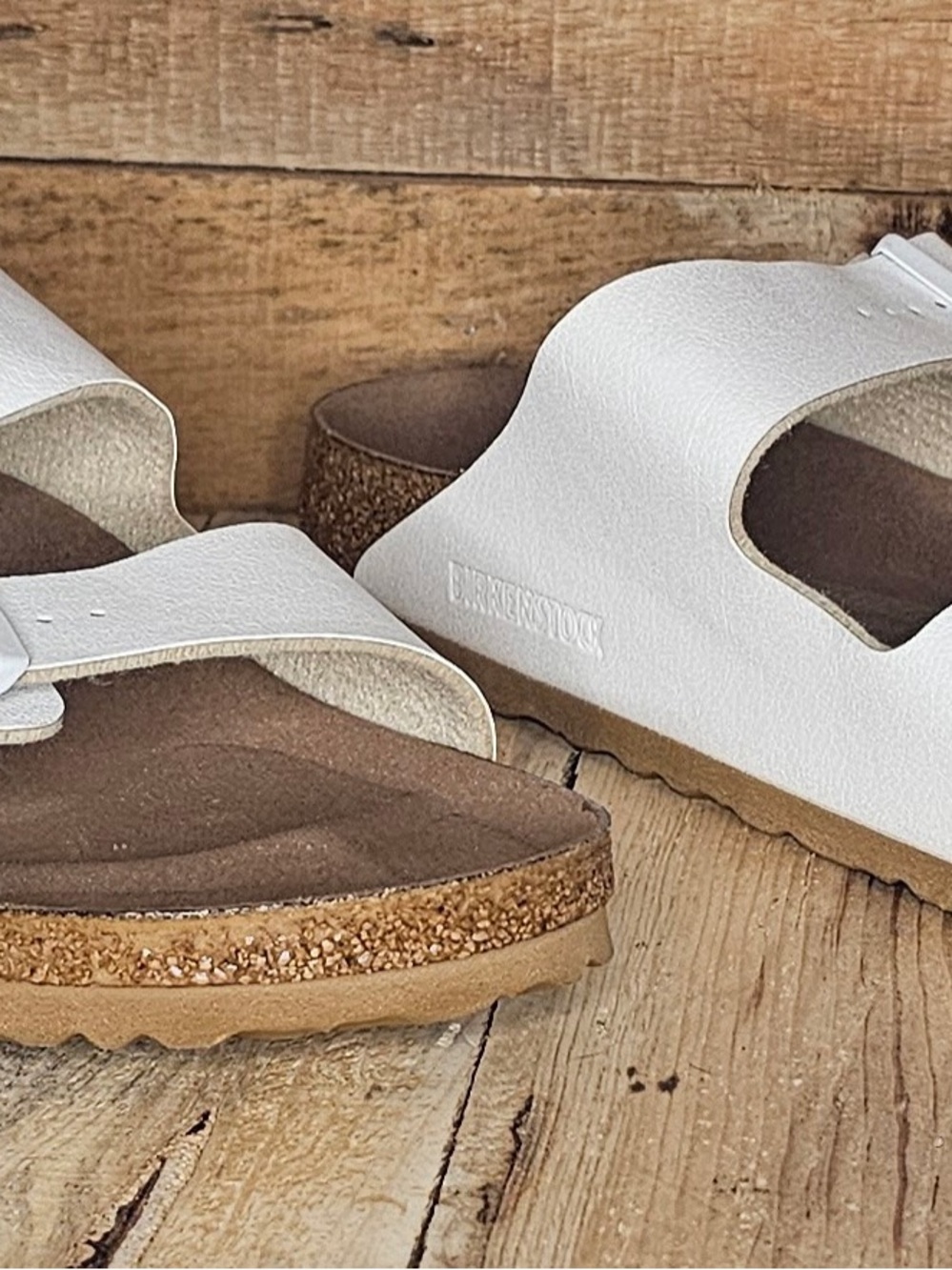 Birkenstock White Arizona Soft Footbed Sandals - 41